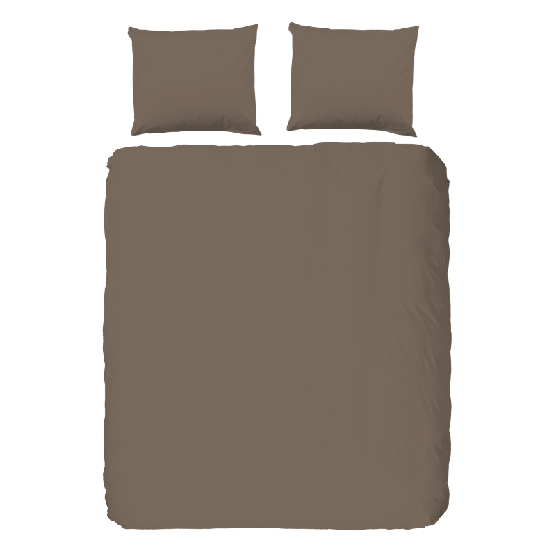 Pure Dekbedovertrek  Uni Taupe Tweepersoons (200x200 Cm) Taupe Microvezel Effen  - Overtrek - 200x200 Cm (Tweepersoons) -  - 