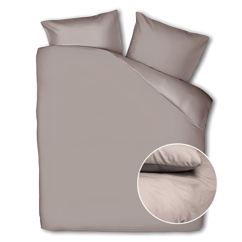 Dreamhouse Dekbedovertrek Percale Katoen Uni LitsJumeaux (240x220 Cm) Taupe Percale Katoen Effen  - Overtrek - 240x220 Cm (Lits-Jumeaux) - - 