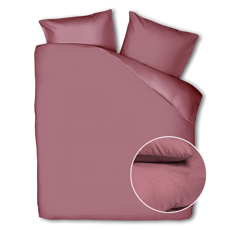 Dreamhouse Dekbedovertrek Percale Katoen Uni LitsJumeaux (240x220 Cm) Oud Roze Percale Katoen Effen  - Overtrek - 240x220 Cm (Lits-Jumeaux) - - 