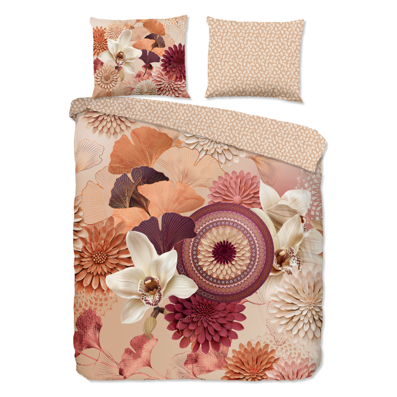 HIP Dekbedovertrek Katoen Satijn Quente Tweepersoons (200x200 Cm) Meerkleurig Katoen Satijn Bloemen  - Overtrek - 200x200 Cm (Tweepersoons) -  - 