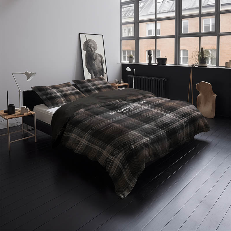 McGregor Dekbedovertrek Katoen Satijn Chestnut Plaid Tweepersoons (200x200 Cm) Meerkleurig Katoen Satijn Ruiten  - Overtrek - 200x200 Cm - 