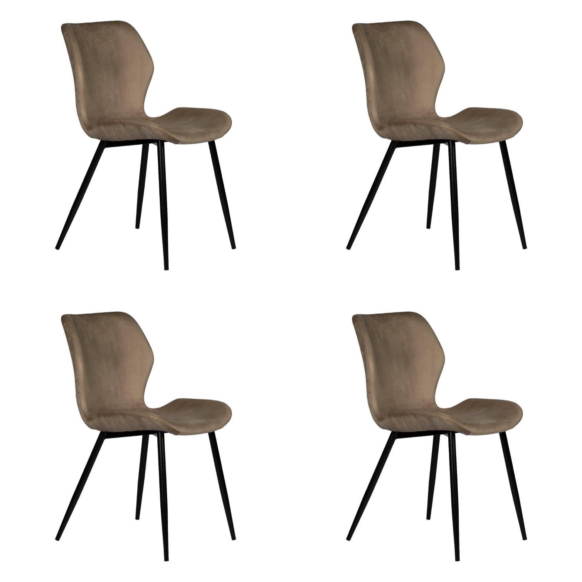 Polewolf Set van 4 eetkamerstoelen Lupo velvet | 