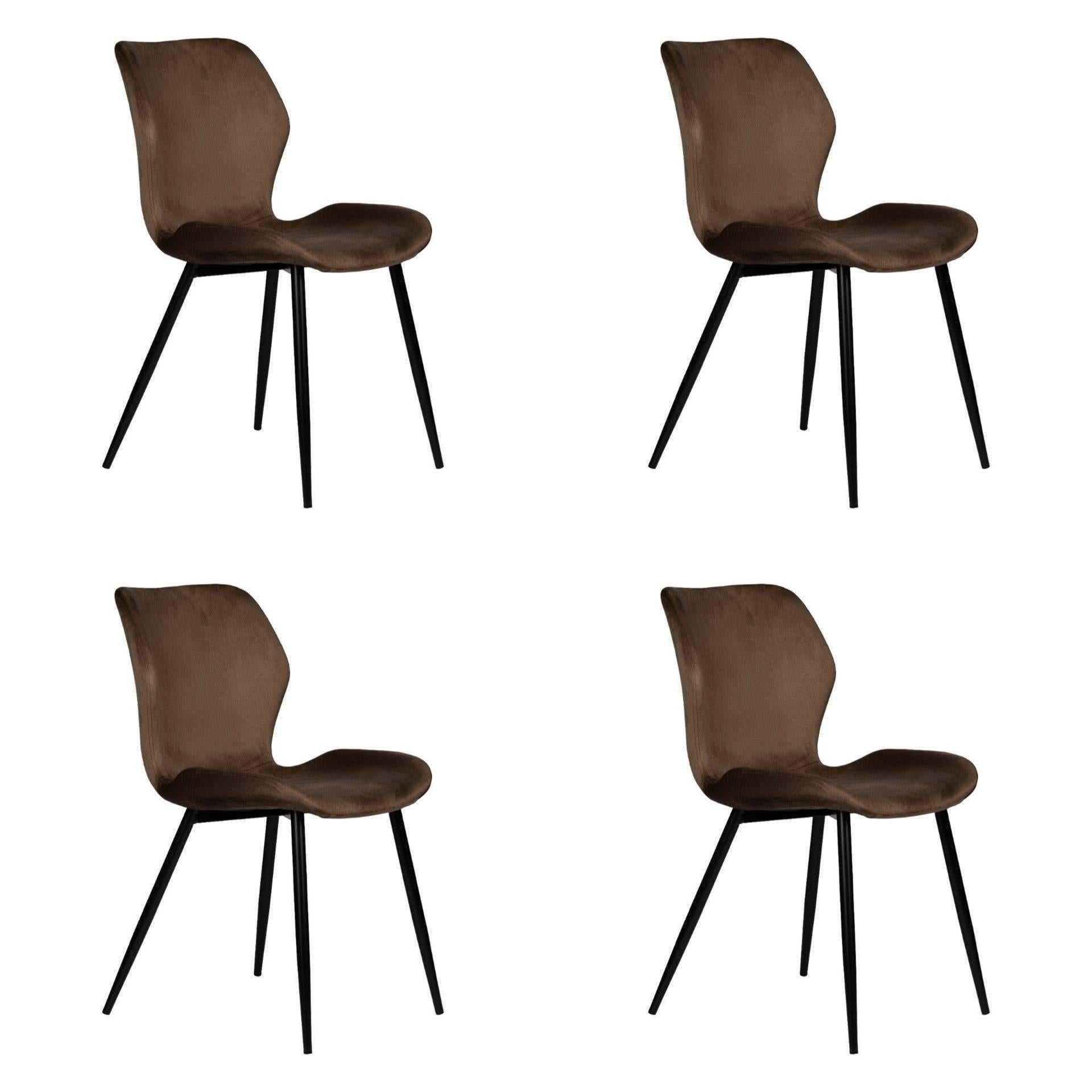 Polewolf Set van 4 eetkamerstoelen Lupo velvet | 