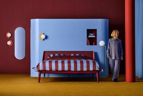 Auping Teklan dekbedovertrek 140x200/220 Burgundy Blue