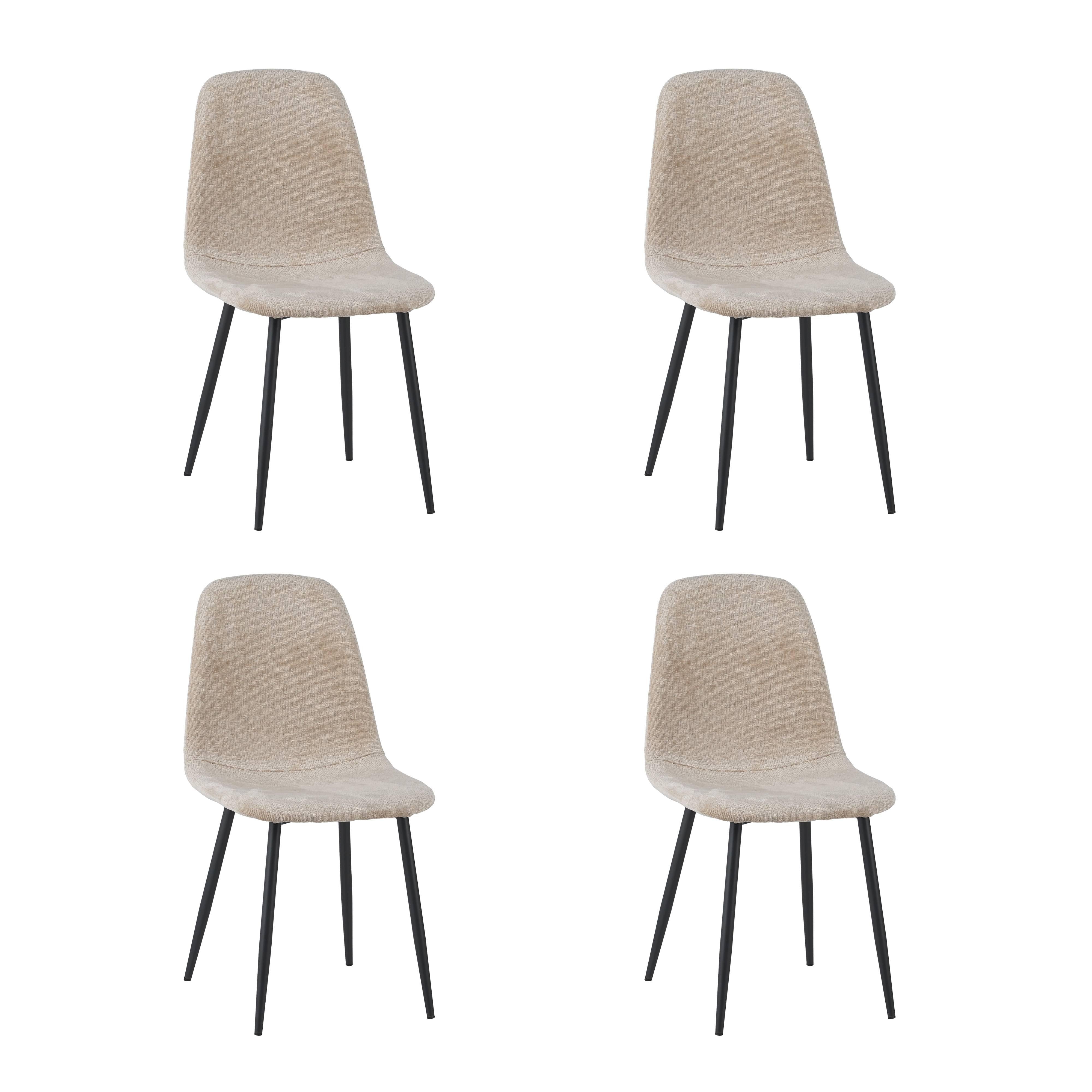 NADUVI Collection Set van 4 eetkamerstoelen Roxy chenille | 