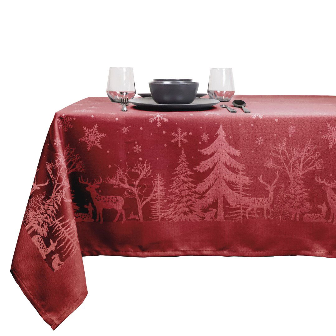 Unique living Tafelkleed Rody 150x300 cm red  - 