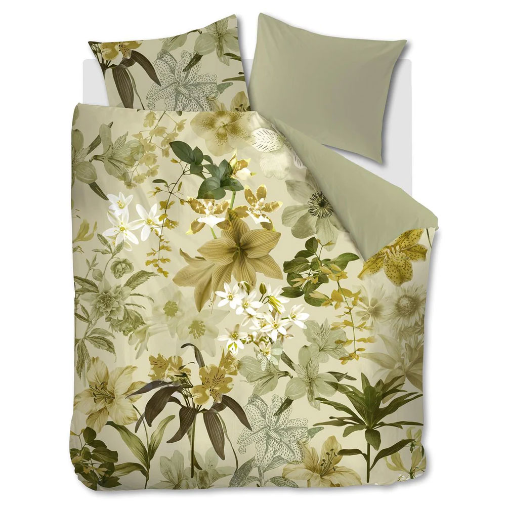 Beddinghouse Dekbedovertrek Kiley Groen tweepersoons