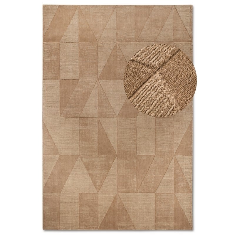 Villeroy & Boch Wollen kleed Ursule Loper, handgeweven, wol, natuur, woonkamer, geometrie, boho