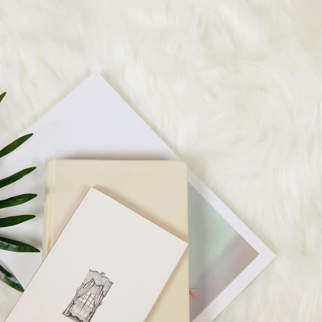 vidaXL Nepleer Schapenvacht Tapijt Wit 80 x 80 cm Polyester