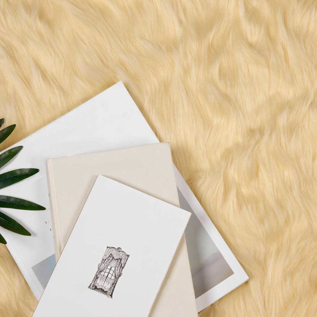 vidaXL Nepleer Schapenvacht Tapijt Crème 150 x 80 cm Polyester