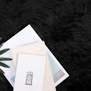 vidaXL Nepleer Schapenvacht Tapijt Zwart 200 x 280 cm Polyester