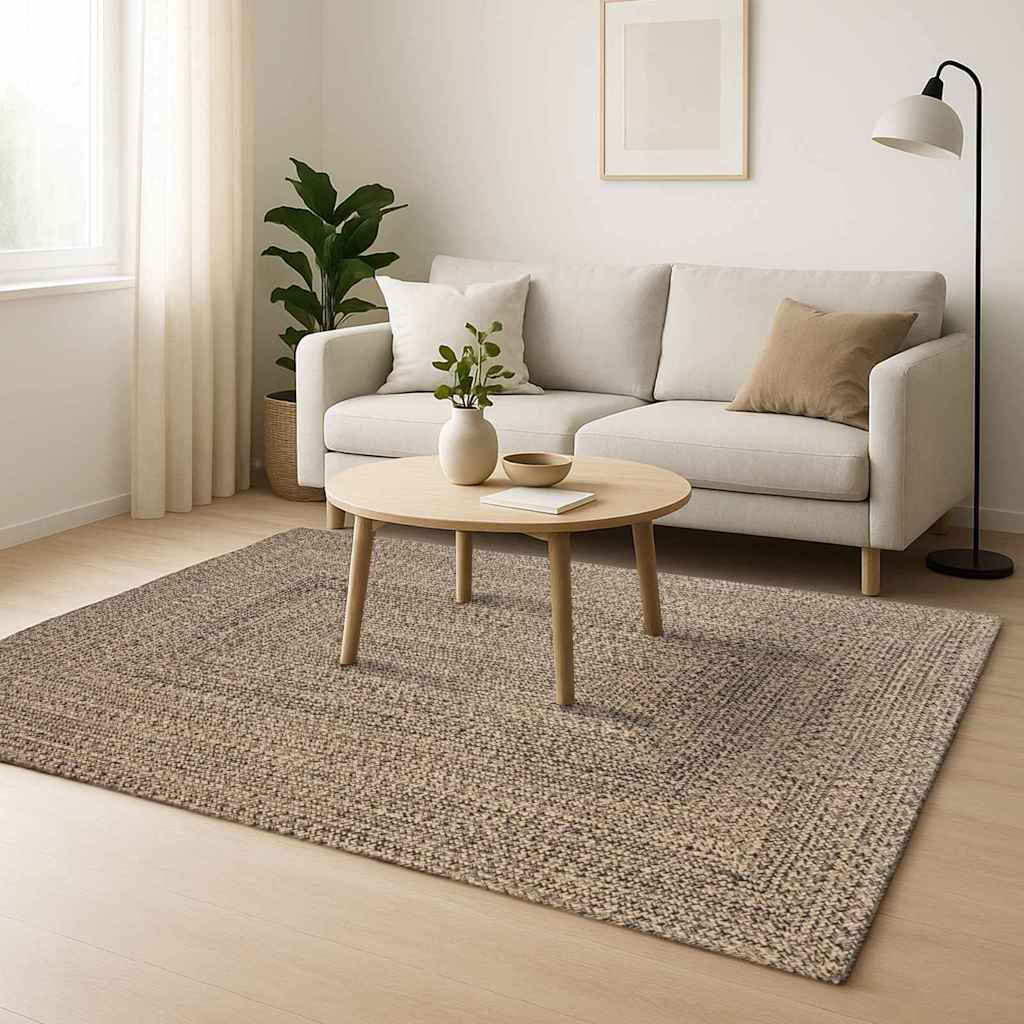 vidaXL Tapijt Naturel en zwart 200 x 290 cm Jute