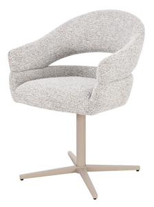 Livingfurn Draaibare Eetkamerstoel Jade Geweven stof - Beige