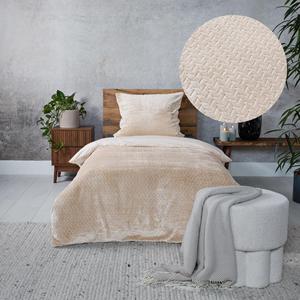 Teddy Hongaarse punt dekbedovertrek - cr&egrave;me-wit