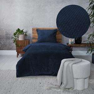 Teddy Hongaarse punt dekbedovertrek - petrolblauw