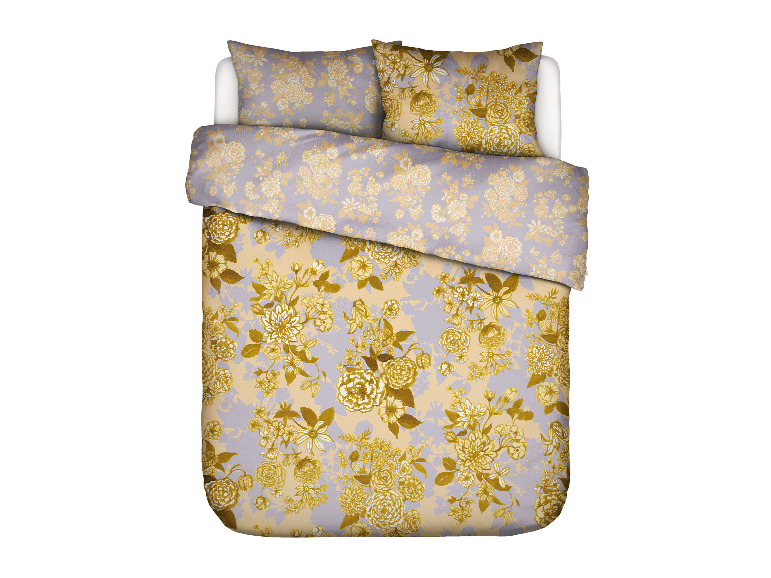 TotaalBED Dekbedovertrek Flore Yellow Straw 260 x 200/220 cm