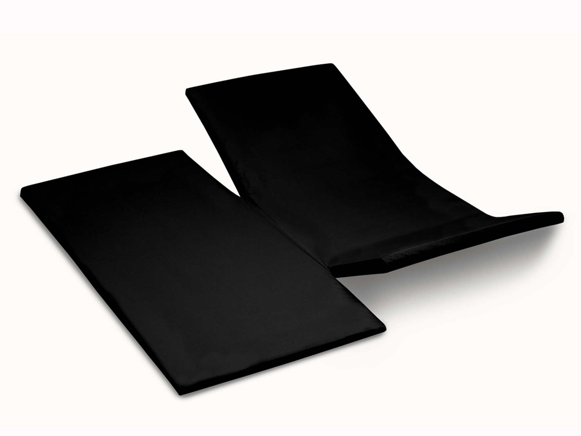 TotaalBED YOON hoeslaken katoensatijn dubbele split | zwart | 160 x 200 cm