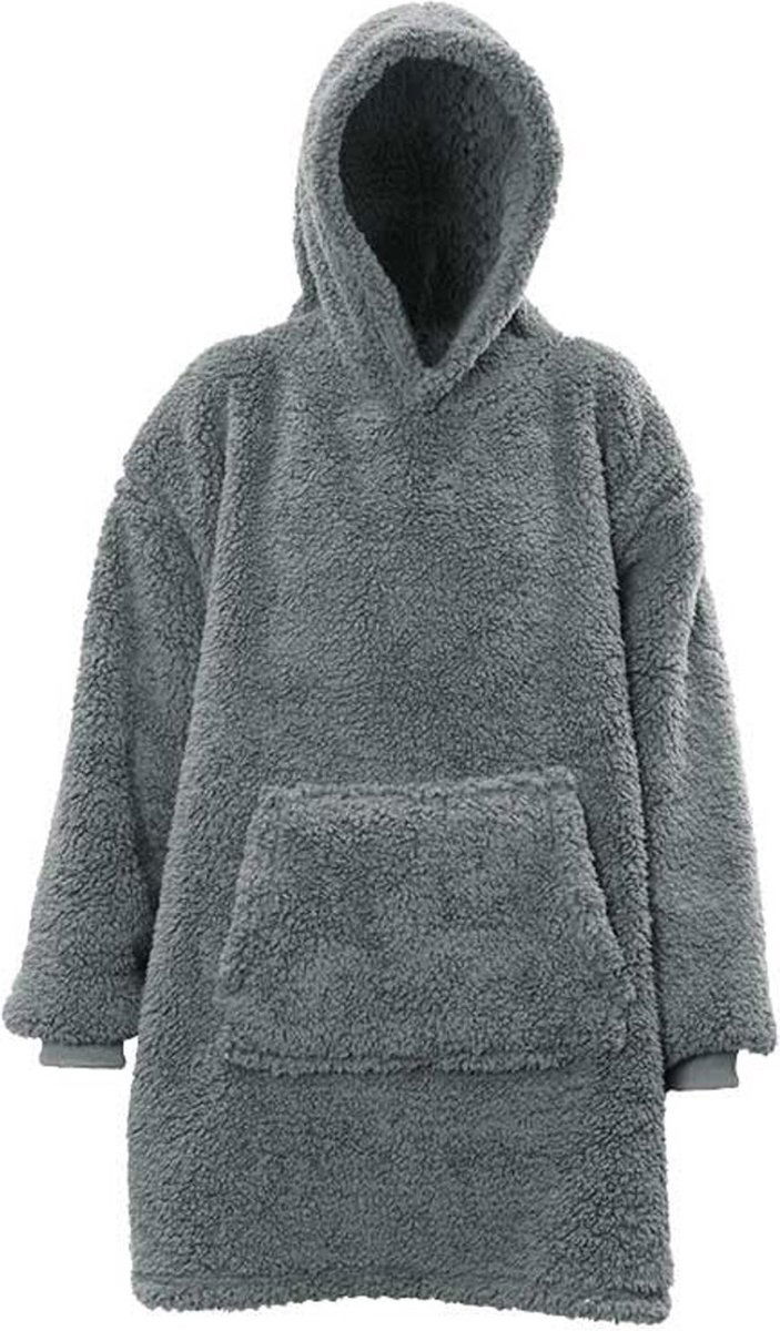 Unique living Hoodie Teddy donkergrijs 70x50x87 cm  - 
