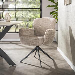 LifestyleFurn Draaibare Eetkamerstoel Laisa Chenille - Zand