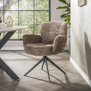 LifestyleFurn Draaibare Eetkamerstoel Laisa Chenille - Champagne