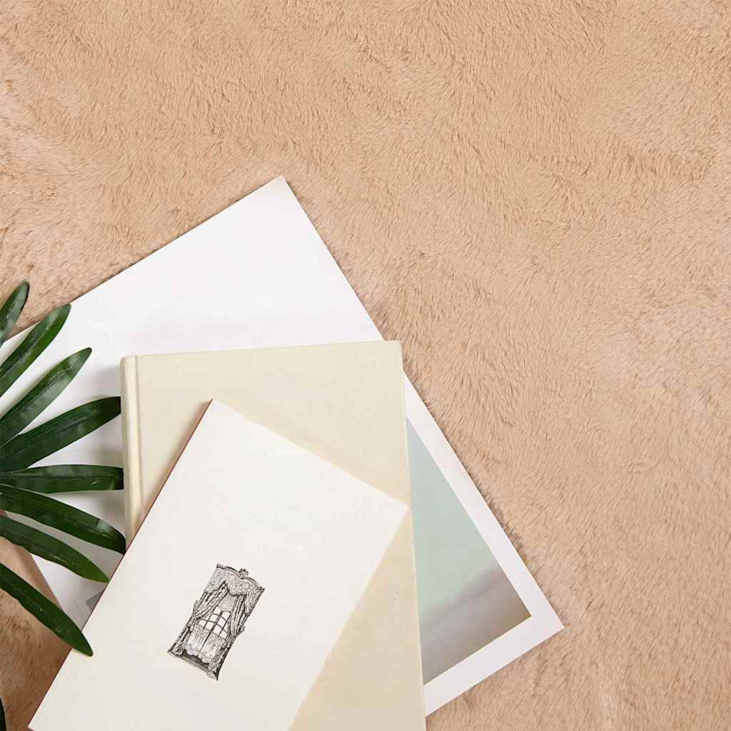 vidaXL Nep Konijnenbont Tapijt Taupe 80 x 150 cm Polyester