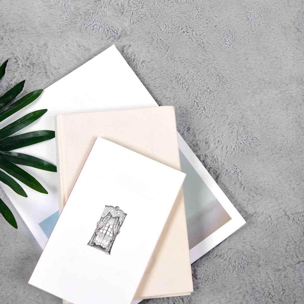 vidaXL Nep Konijnenbont Tapijt Grijs 80 x 250 cm Polyester