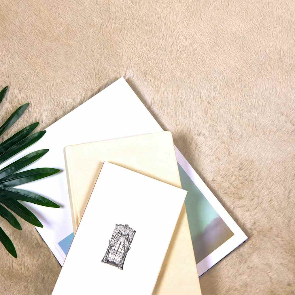 vidaXL Nep Konijnenbont Tapijt Beige 120 x 170 cm Polyester