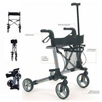 Reise - Rollator Quadri Light | 3-fach faltbar, ultraklein, Silber