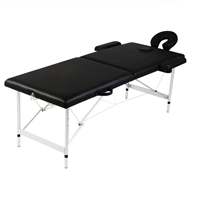 vidaXL Massagetisch mit Aluminiumrahmen, faltbar 2 Zonen  Schwarz