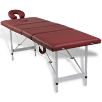 vidaXL Massagetafel inklapbaar met aluminium frame (vier delen / rood)