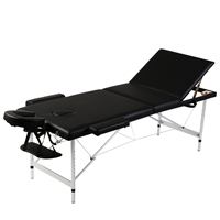 vidaXL Massagetisch mit Aluminiumrahmen, faltbar 3 Zonen  Schwarz