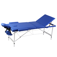 vidaXL Massagetisch mit Aluminiumrahmen, faltbar 3 Zonen  Blau