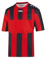 Jako Milan Shirt Met Korte Mouwen - Junior - Rood/Zwart_116