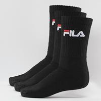 Fila 3 Paar Socken, Frottee Tennissocken mit Logobund, Unisex, Schwarz