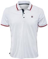 Fila Herren Kurzarm Tennispolo Button Piro, weiß/rot, XXL, XXL