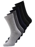 Jack & Jones Heren 5-Pack Sokken Grijs Blauw Zwart