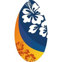 basic Skimboard Flower Oranje/Blauw 100 cm