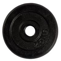 Gietijzeren Halterschijf - Halter gewicht - 30 mm - 2,5 kg - Zwart