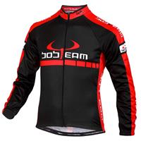 Kinder wielershirt, BOBTEAM kinderfietsshirt met lange mouwen, zwart fietsshirt