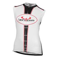 Fietsshirt, BOBTEAM dames shirt zonder mouwen wit-zwart damesfietsshirt zonder