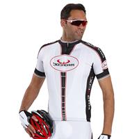 Fiets shirt, BOBTEAM shirt met korte mouwen zwart-rood fietsshirt met korte
