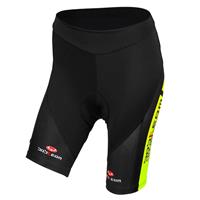 Racefiets broek, BOBTEAM COLORS damesfietsbroek, zwart-neongeel damesfietsbroek,