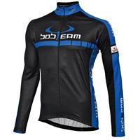 Fietsshirt, BOBTEAM COLORS fietsshirt met lange mouwen, zwart-blauw fietsshirt