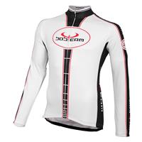 Fietsshirt, BOBTEAM shirt met lange mouwen wit-zwart fietsshirt met lange
