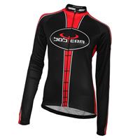 BOBTEAM dames shirt met lange mouwen zwart-rood damesfietsshirt met lange