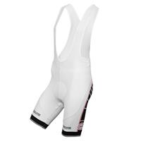 Fietsbroek, BOBTEAM korte broek met bretels wit-zwart korte koersbroek, voor