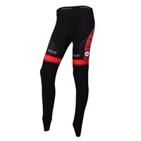 Fietsbroek, BOBTEAM lange dames fietsbroek zwart-rood lange damesfietsbroek,