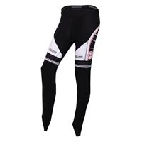 Racefiets broek, BOBTEAM lange dames fietsbroek zwart-wit lange damesfietsbroek,