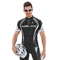 NALINI PRO Predazzo, zwart-wit fietsshirt met korte mouwen, voor heren, 