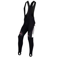 Wielerbroek, BOBTEAM COLORS thermokoersbroek zwart/wit lange koersbroek, voor